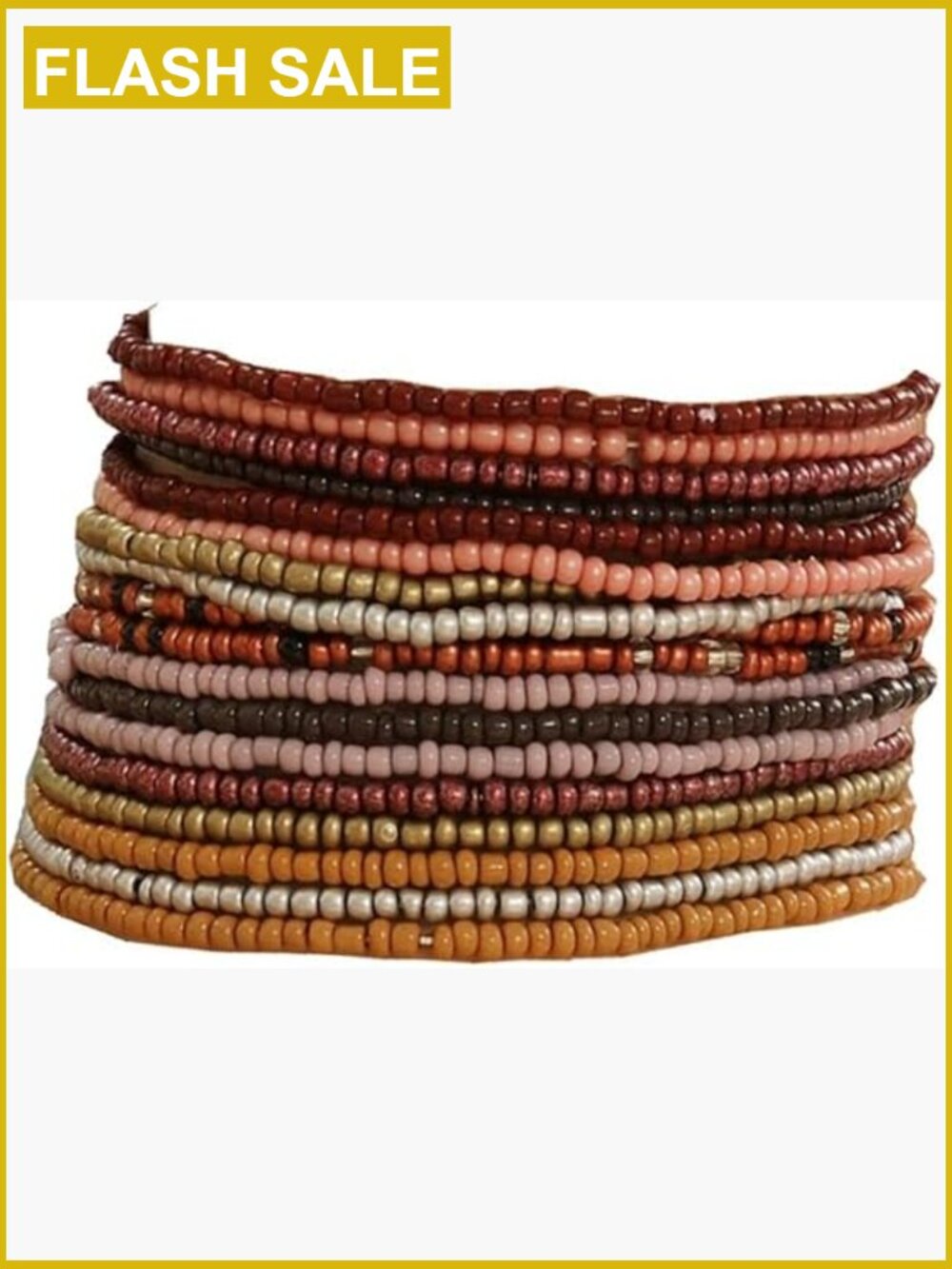 18 Piece Boho Stackable Stretch Beaded Bracelet Set Handmade Multilayered Rice